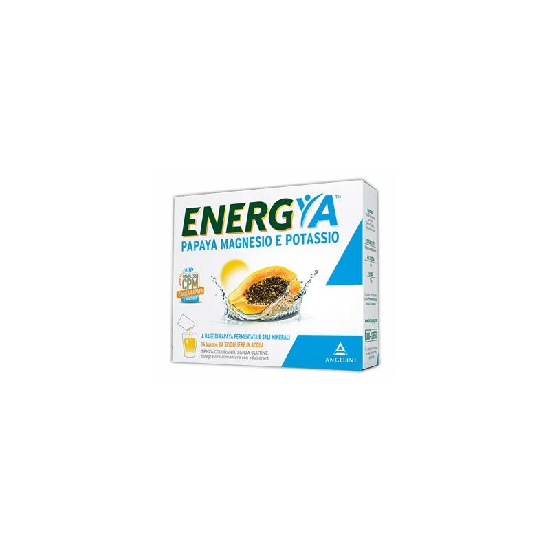 Angelini Energya integratore a base di Papaya Magnesio e Potassio 14 bustine Angelini Energya integratore a base di Papaya Magnesio e Potassio 14 bustine