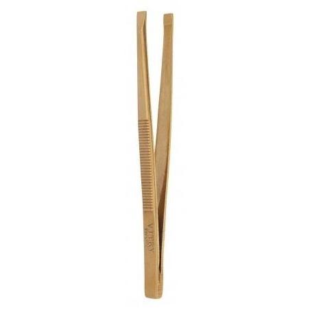 Vitry pinzetta inox morso dritto dorata