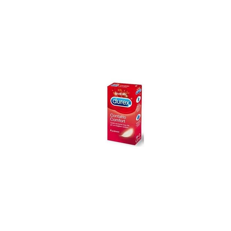 Durex Contatto Comfort Profilattico con forma Easy-On 6 Preservativi