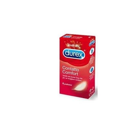 Durex Contatto Comfort Profilattico con forma Easy-On 6 Preservativi