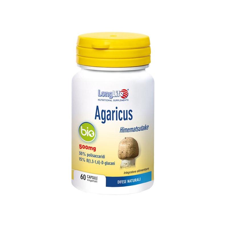 Longlife Agaricus Bio Integratore per il Metabolismo di Carboidrati e Lipidi 60 Capsule