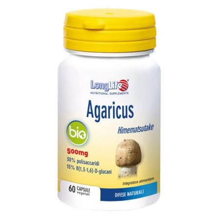 Longlife Agaricus Bio Integratore per il Metabolismo di Carboidrati e Lipidi 60 Capsule