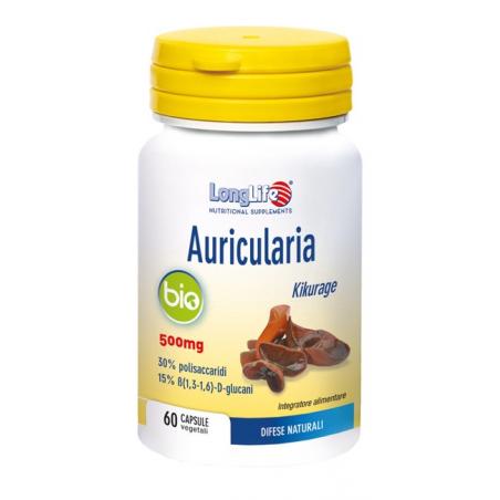 Longlife Auricularia Bio Integratore per Rafforzare le Difese Immunitarie 60 Capsule