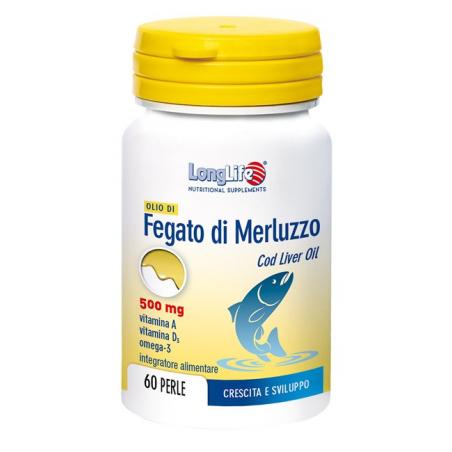 LongLife Olio di Fegato di Merluzzo Integratore per le Difese Immunitarie 60 Perle
