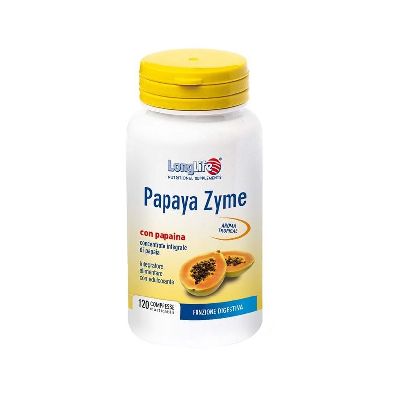 Longlife Papaya Zyme Integratore per Favorire la Digestione 120 Tavolette