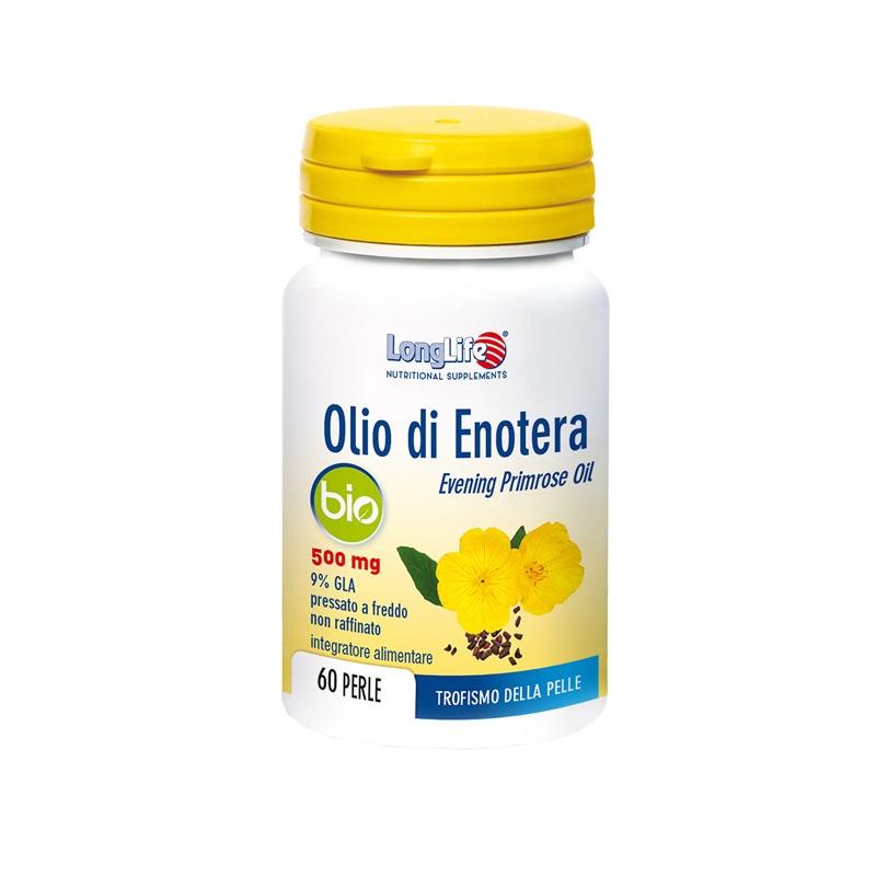 Longlife Olio Enotera Bio Integratore per Pelle Secca e Spenta 60 Perle