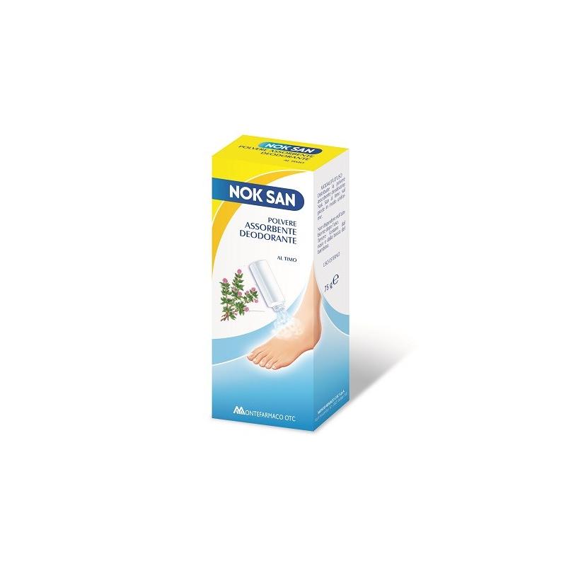 Montefarmaco Nok San Polvere Assorbente Deodorante per Piedi al Timo 75 g