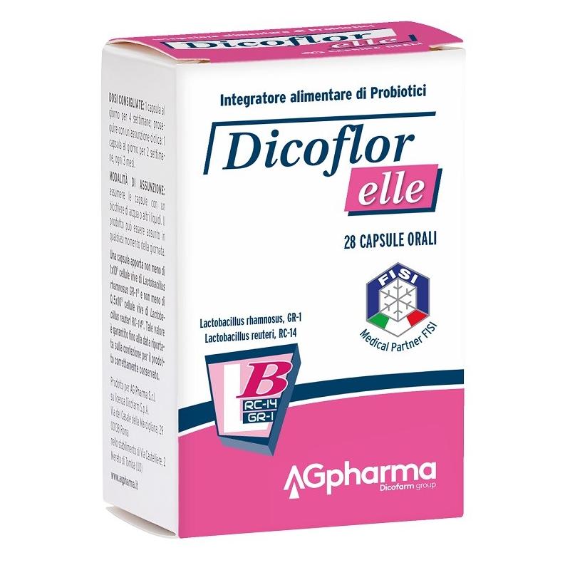 Dicoflor Elle Integratore per il Riequilibrio Flora Batterica Vaginale 28 Capsule