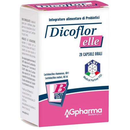 Dicoflor Elle Integratore per il Riequilibrio Flora Batterica Vaginale 28 Capsule