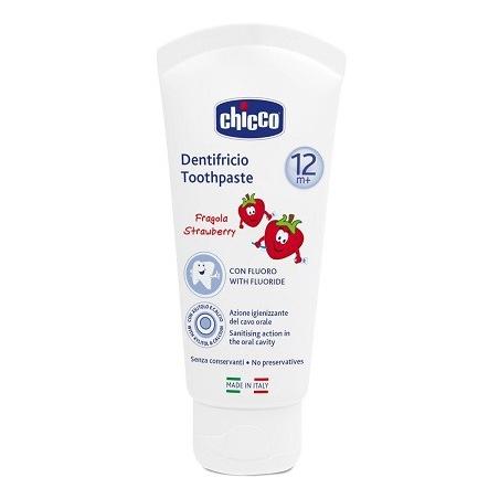 Chicco Dentifricio per Bambini alla Fragola con Fluoro 12+ Mesi 50ml