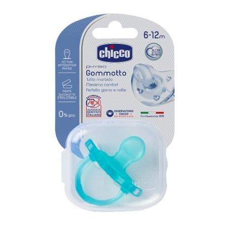 Chicco Physio Gommotto in Silicone 1 Pezzo Colore Blu 6-12 Mesi
