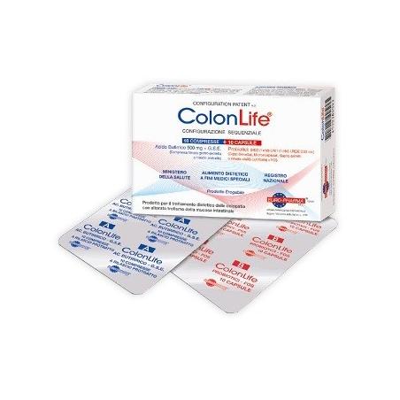Colonlife 10 Compresse + 10 Capsule Integratore per Coleopatie