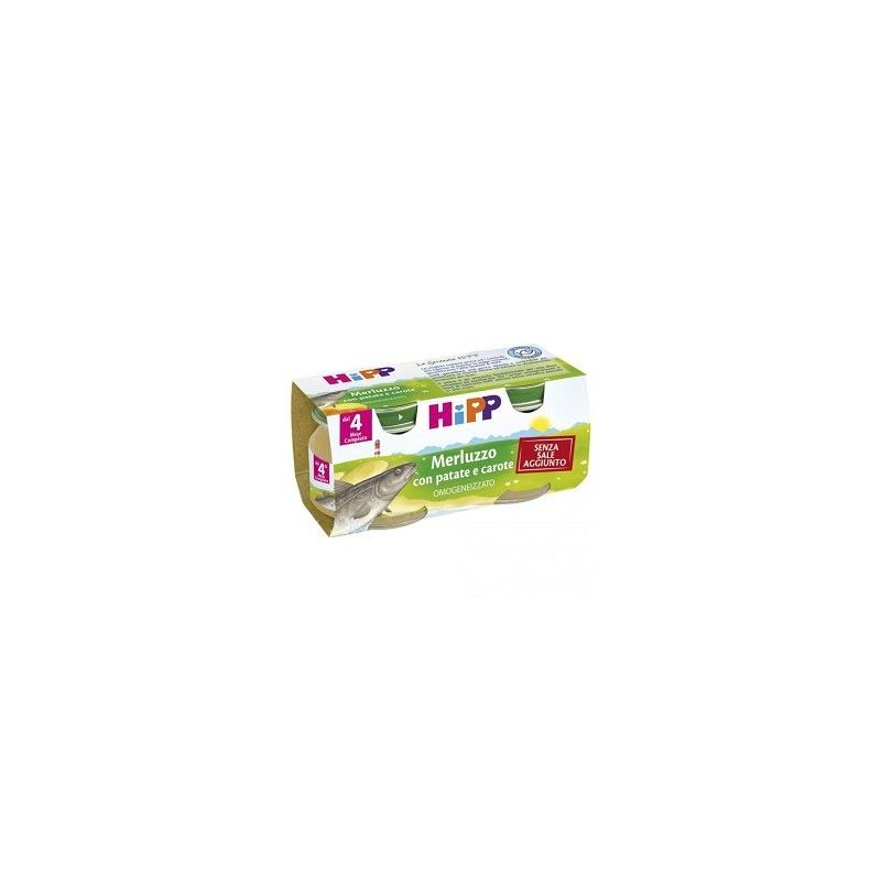 Hipp Biologico Omogeneizzati di Pesce Merluzzo con Carote Patate 2*80g