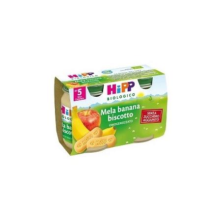 Hipp Biologico Omogeneizzati di Frutta Mela Banana Biscotto 2*125g