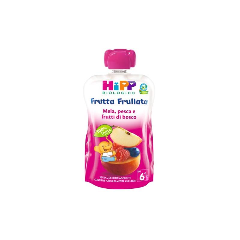 Hipp Biologico Frutta Frullata Mela Pesca e Frutti di Bosco 90 g