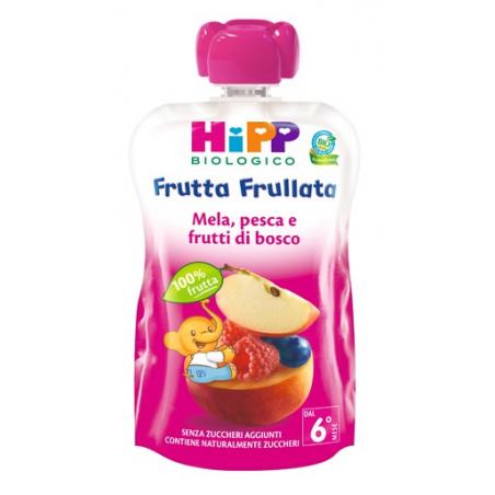 Hipp Biologico Frutta Frullata Mela Pesca e Frutti di Bosco 90 g