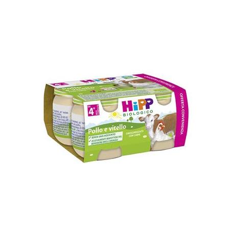 Hipp Biologico Omogeneizzati di Carne di Pollo e Vitello 4*80g