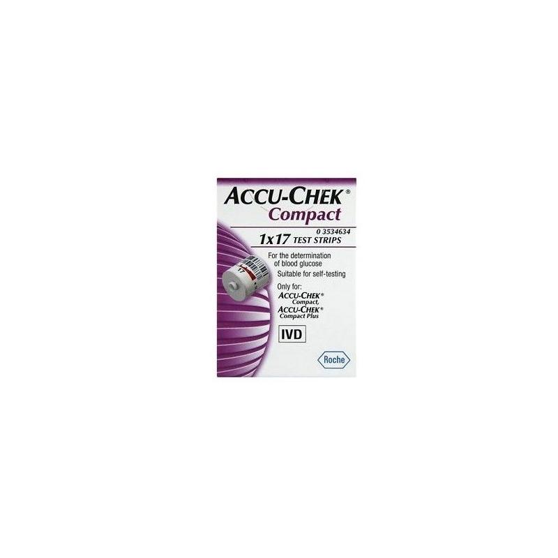 Accu Check Compact 17 Pezzi Strisce di Misurazione Glicemia Plasma