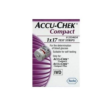Accu Check Compact 17 Pezzi Strisce di Misurazione Glicemia Plasma