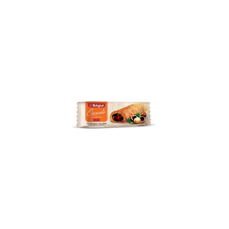 BiAglut Cannolo alle Nocciole 25 g Snack Senza Glutine