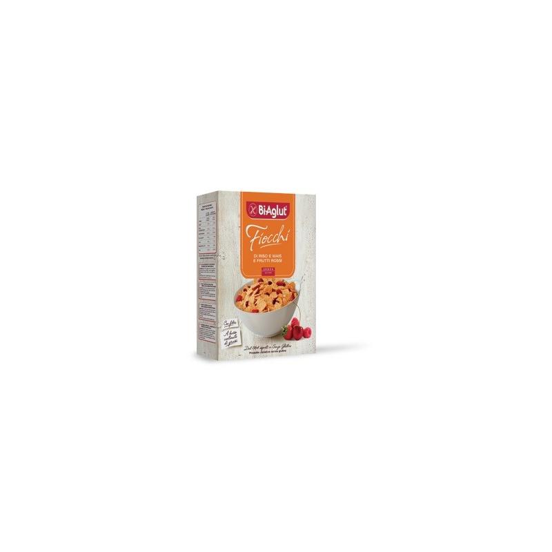 BiAglut Fiocchi 275 g Cereali di Riso, Mais e Frutti Rossi Senza Glutine