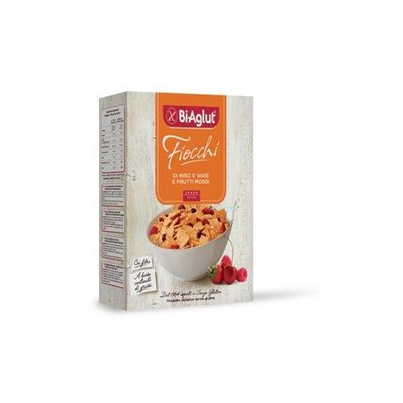 BiAglut Fiocchi 275 g Cereali di Riso, Mais e Frutti Rossi Senza Glutine