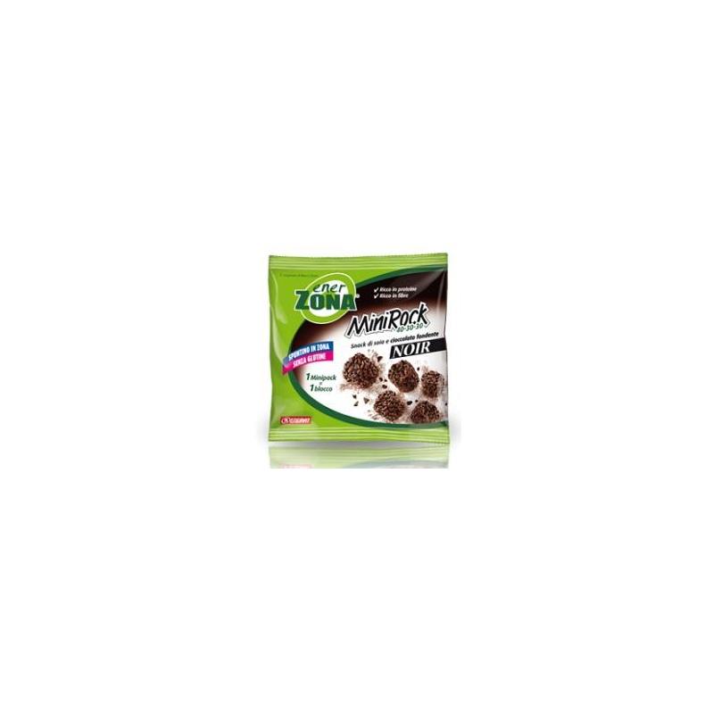 Enerzona Minirock Noir 40-30-30 24 g Snack di Soia e Cioccolato Fondente