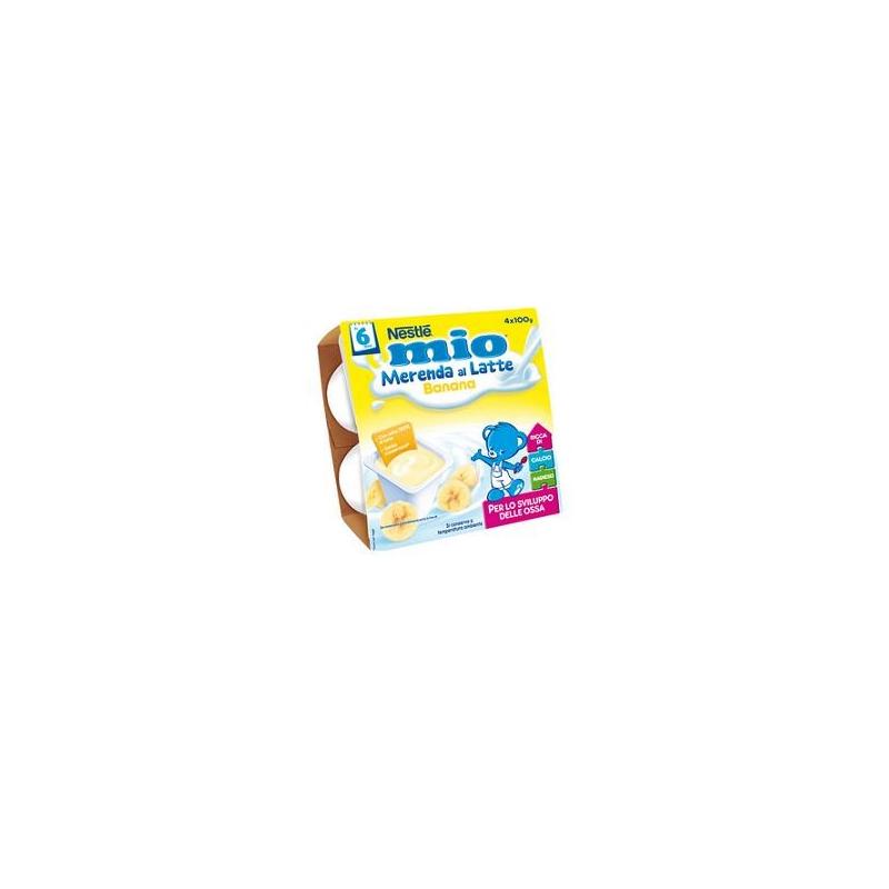 Nestlè Mio Merenda 4 x 100 g Merenda al Latte Gusto Banana