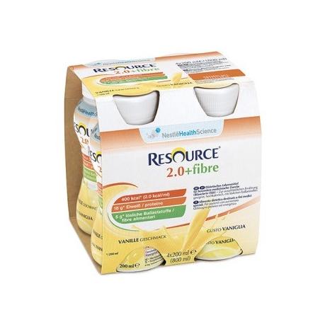 Nestlè Resource 2.0 + Fibre x 200 ml Supplemento Nutrizionale Gusto Vaniglia