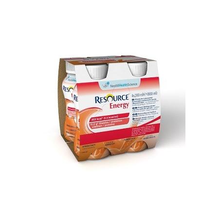 Nestlè Resource Energy 4 Bottiglie x 200 ml Succo Dietetico Gusto Albicocca