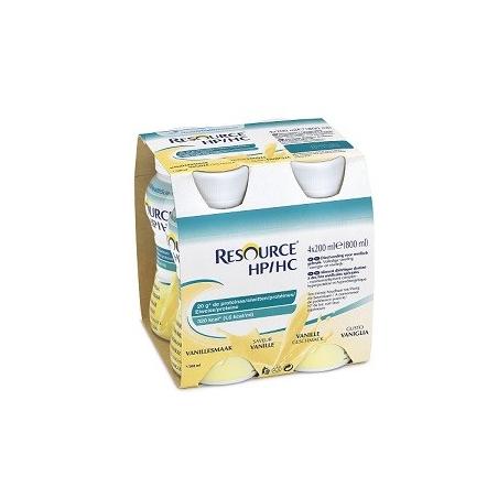 Nestlè Resource HP HC 4 Bottiglie x 200 ml Bevanda Ipercalorica Gusto Vaniglia