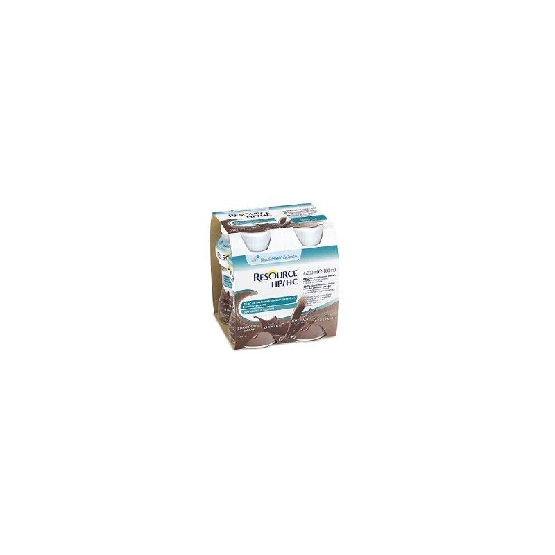 Nestlè Resource HP HC 4 Bottiglie x 200 ml Bevanda Ipercalorica Gusto Cioccolato