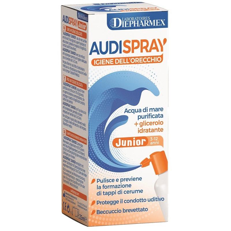 Diepharmex Sa Audispray Junior Soluzione Di Acqua Di Mare Ipertonica Spray Senza Gas Igiene Orecchio 25ml