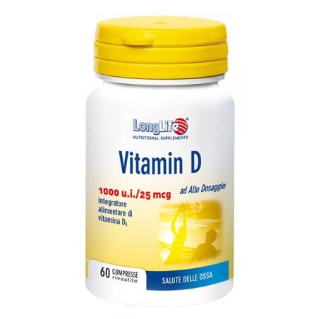 Longlife Vitamina D3 1000ui Integratore per la Salute Cardiovascolare 60 Compresse