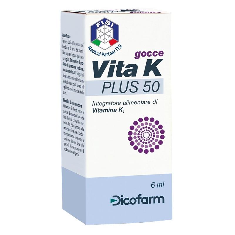 Dicofarm Vita K Plus 50 Integratore alimentare per la coagulazione sanguigna, gocce 6 ml