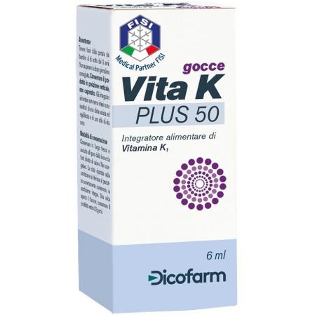 Dicofarm Vita K Plus 50 Integratore alimentare per la coagulazione sanguigna, gocce 6 ml