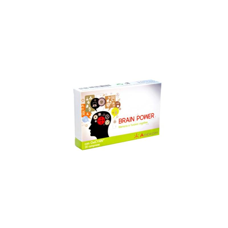 Abekom Brain Power Integratore per Ottimizzare le Funzioni Cognitive e Mnemoniche 20 Compresse