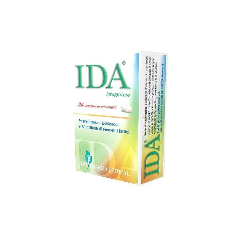 Abi Pharmaceutical Ida Integratore per Favorire l'Equilibrio della Flora Intestinale 24 Compresse