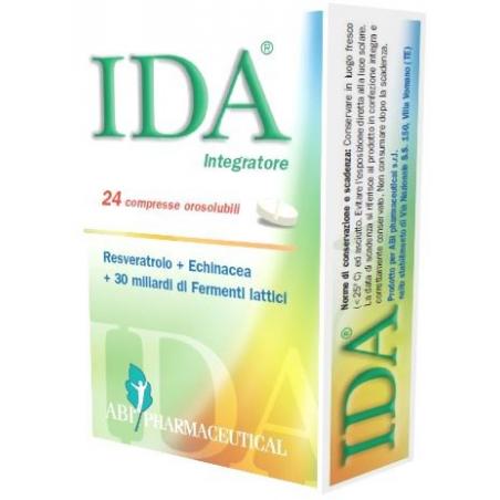 Abi Pharmaceutical Ida Integratore per Favorire l'Equilibrio della Flora Intestinale 24 Compresse