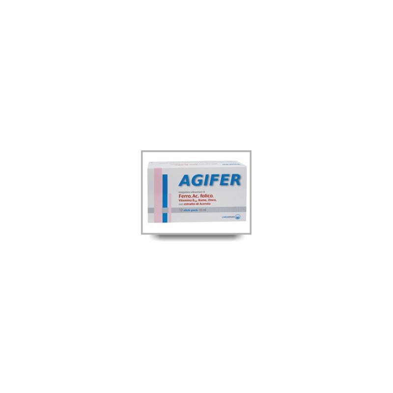 Agips Farmaceutici Agifer Integratore per Soddisfare il Fabbisogno Nutrizionale 12 Stick 15 Ml