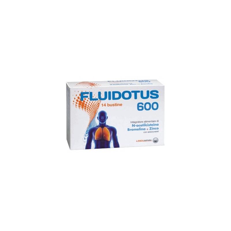 Agips Farmaceutici Fluidotus 600 Integratore di N-acetilcisteina, Bromelina e Zinco, 14 bustine