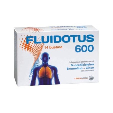 Agips Farmaceutici Fluidotus 600 Integratore di N-acetilcisteina, Bromelina e Zinco, 14 bustine