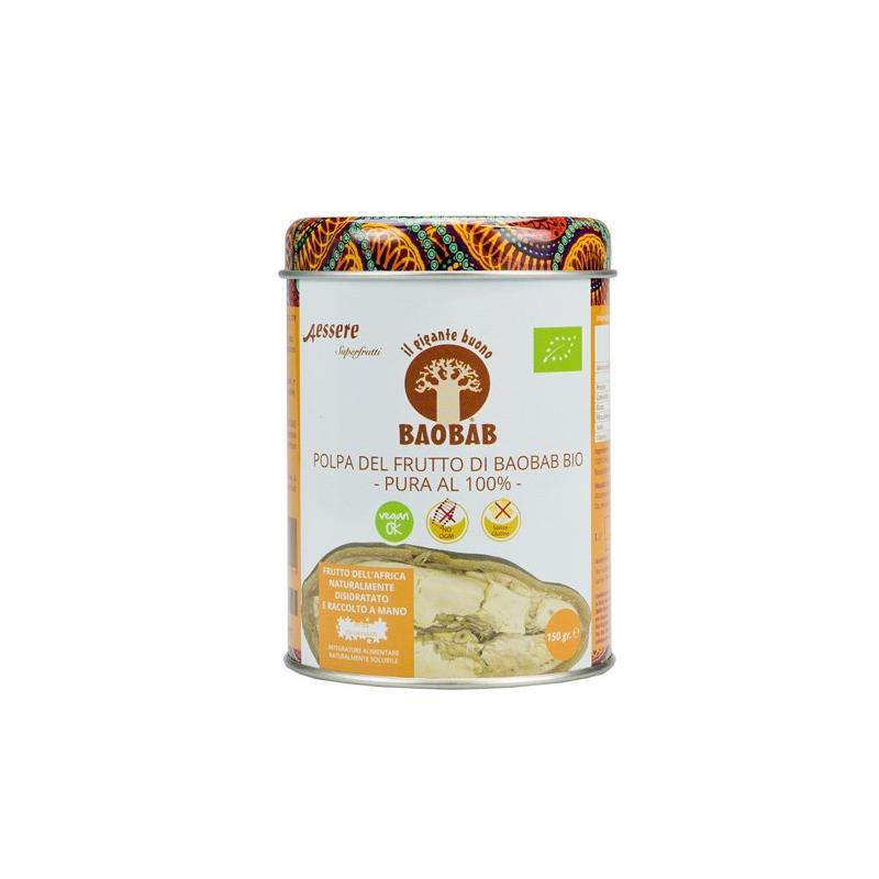 Aessere Baobab Polpa Bio Integratore di vitamine, fibre e minerali, 150 g