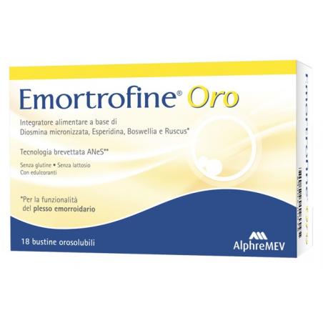 Alphrema Emortrofine Oro Integratore alimentare contro i disturbi emorroidali, 18 bustine