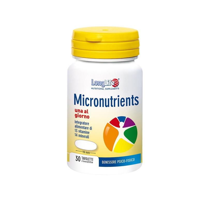 LongLife Micronutrients 30 Tavolette Integratore Fabbisogno Nutritivo