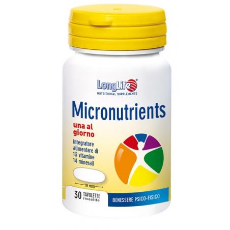 LongLife Micronutrients 30 Tavolette Integratore Fabbisogno Nutritivo