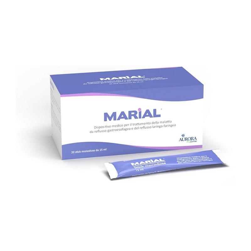 Aurora Biofarma Marial 20 Stick da 15 ml Integratore per il Reflusso Gastroesofageo