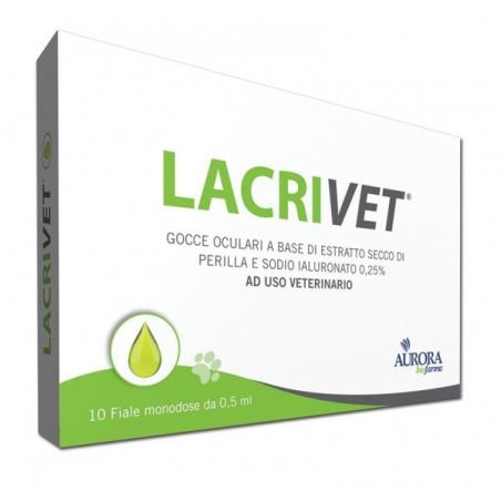 Aurora Biofarma Lacrivet 10 fiale monodose Gocce Oculari per Cani e Gatti