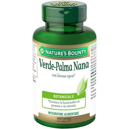 Nature's Bounty Verde Palma Nana 100 Capsule Integratore Alimentare Drenaggio Liquidi Corporei