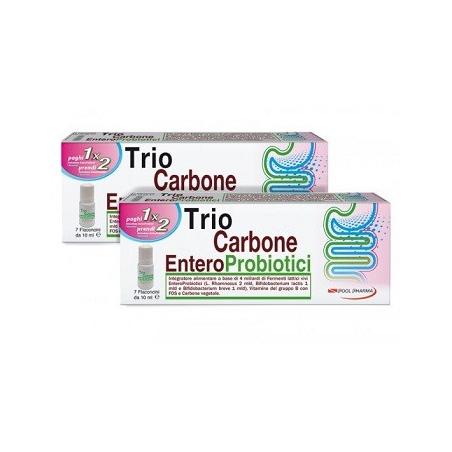 Pool Pharma Triocarbone Enteroprobiotici 7 Flaconcini x 10 ml Integratore benessere intestinale